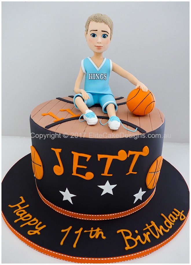 Basketball theme kids birthday cake idea